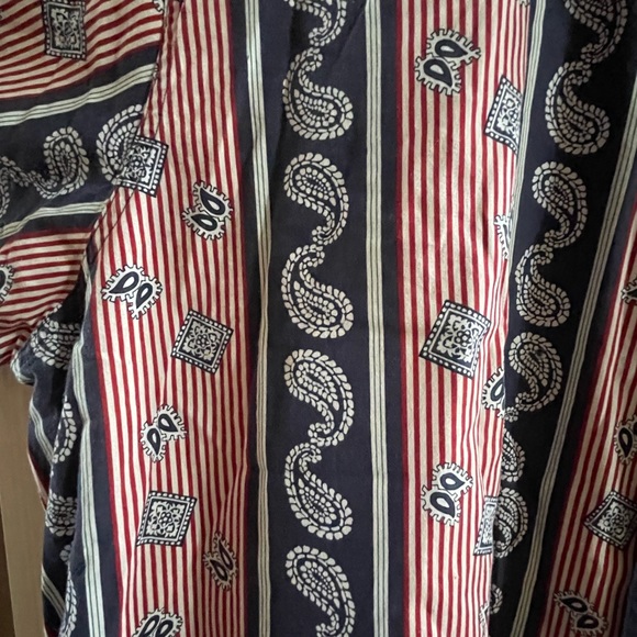 Gant Salty Dog Button Front Short Sleeve Patriotic Shirt, Red White Blue, 3X - Picture 5 of 6